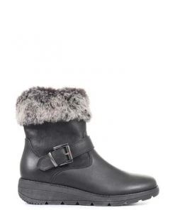 Pavers Black Faux Fur Trimmed Ankle Boots -Pavers Sales Shop unnamed file 561