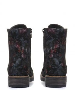 Pavers Black Floral Ladies Lace-Up Ladies Ankle Boots -Pavers Sales Shop unnamed file 572 scaled