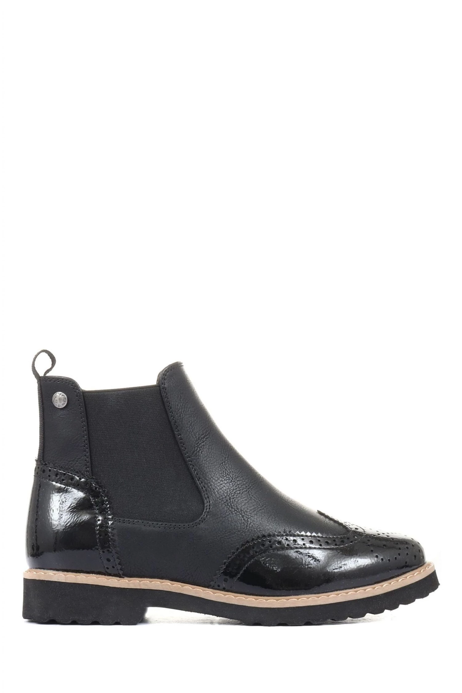 Pavers Black Ladies Brogue Chelsea Boots 1 Pavers Black Ladies Brogue Chelsea Boots