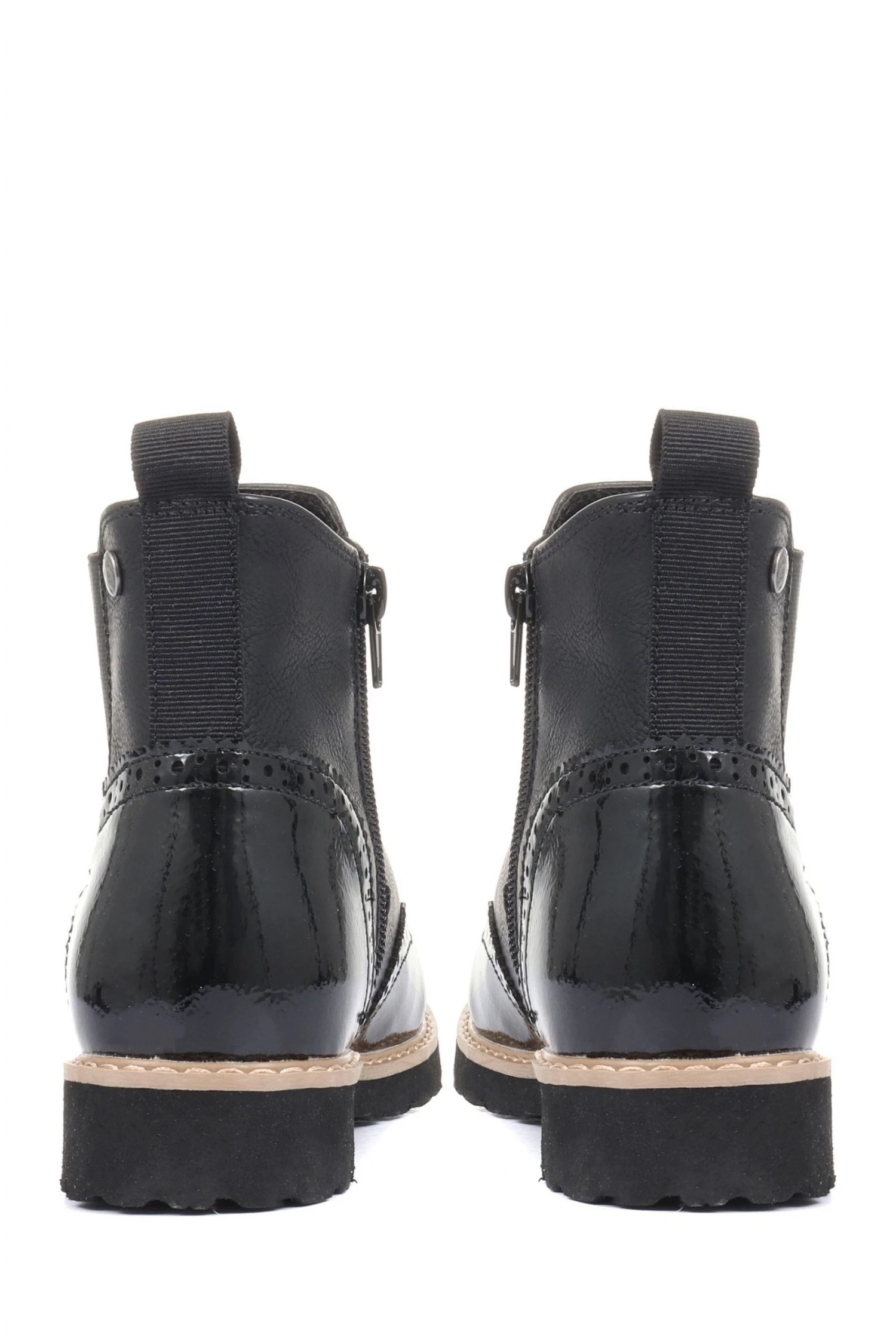 Pavers Black Ladies Brogue Chelsea Boots 5 Pavers Black Ladies Brogue Chelsea Boots - Image 5