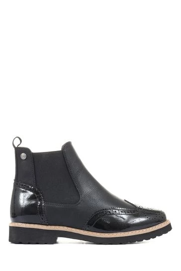 Pavers Black Ladies Brogue Chelsea Boots 6 Pavers Black Ladies Brogue Chelsea Boots - Image 6