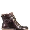Pavers Red Ladies Patent Hiker Boots