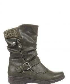 Pavers Ladies Green Calf Boots