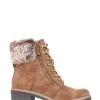 Pavers Tan Brown Faux Fur Ankle Boots
