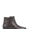Pavers Brown Leather Ladies Ankle Boots