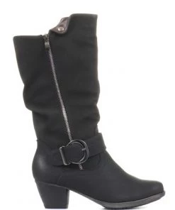 Pavers Black Ladies Lightweight Calf Boots With Buckle -Pavers Sales Shop unnamed file 632
