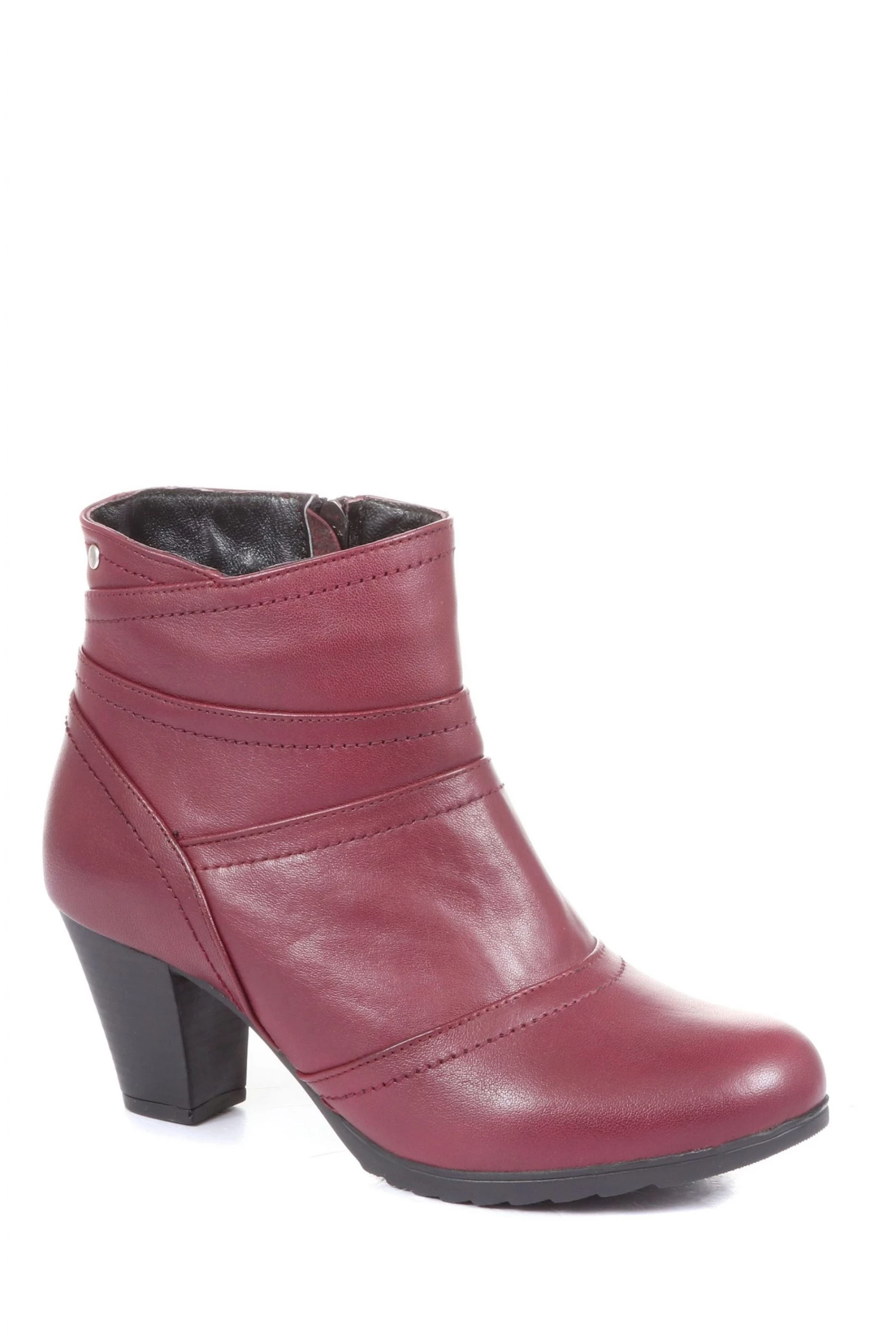 Pavers Ladies Red Leather Ankle Boots 2 Pavers Ladies Red Leather Ankle Boots - Image 2
