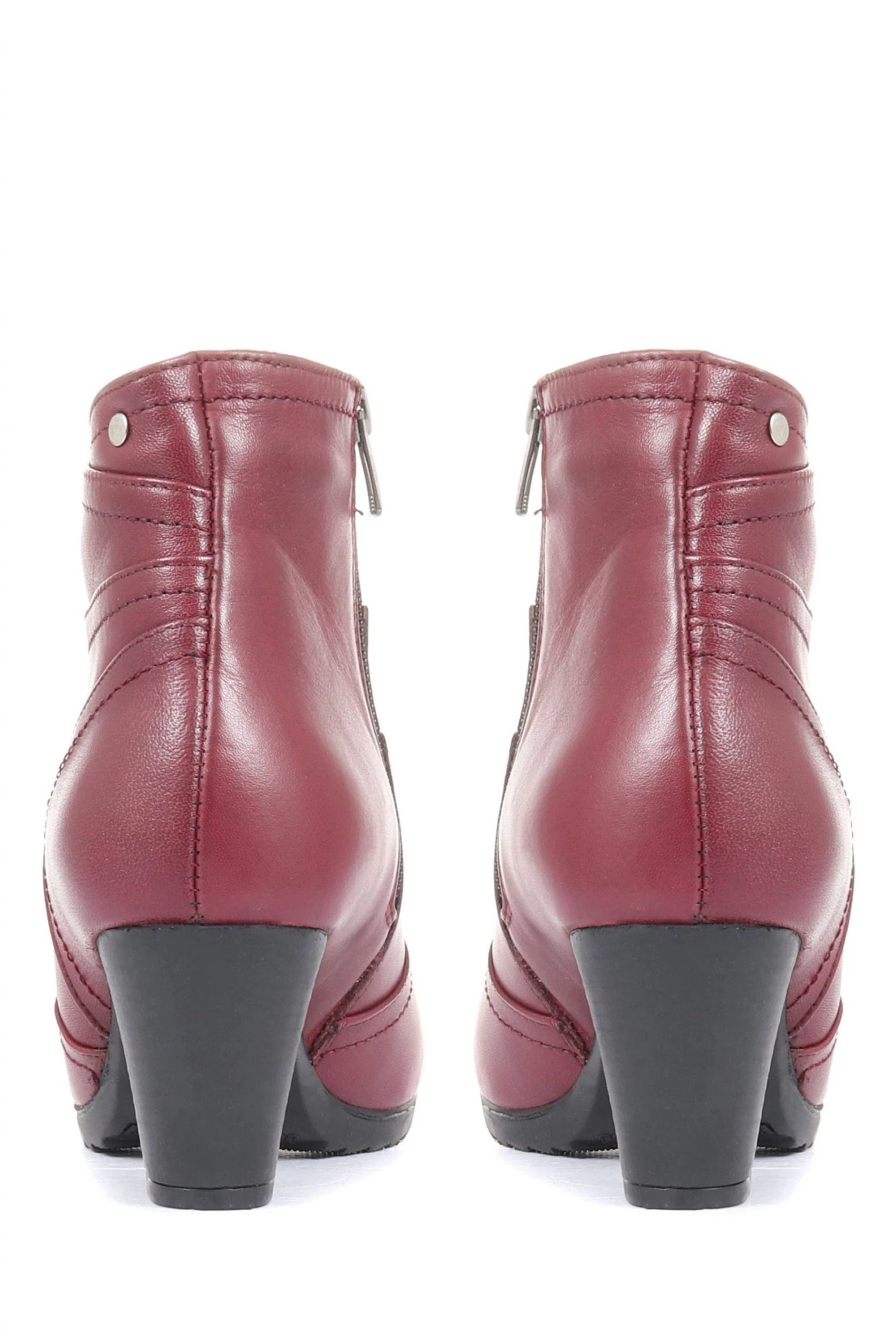 Pavers Ladies Red Leather Ankle Boots 3 Pavers Ladies Red Leather Ankle Boots - Image 3