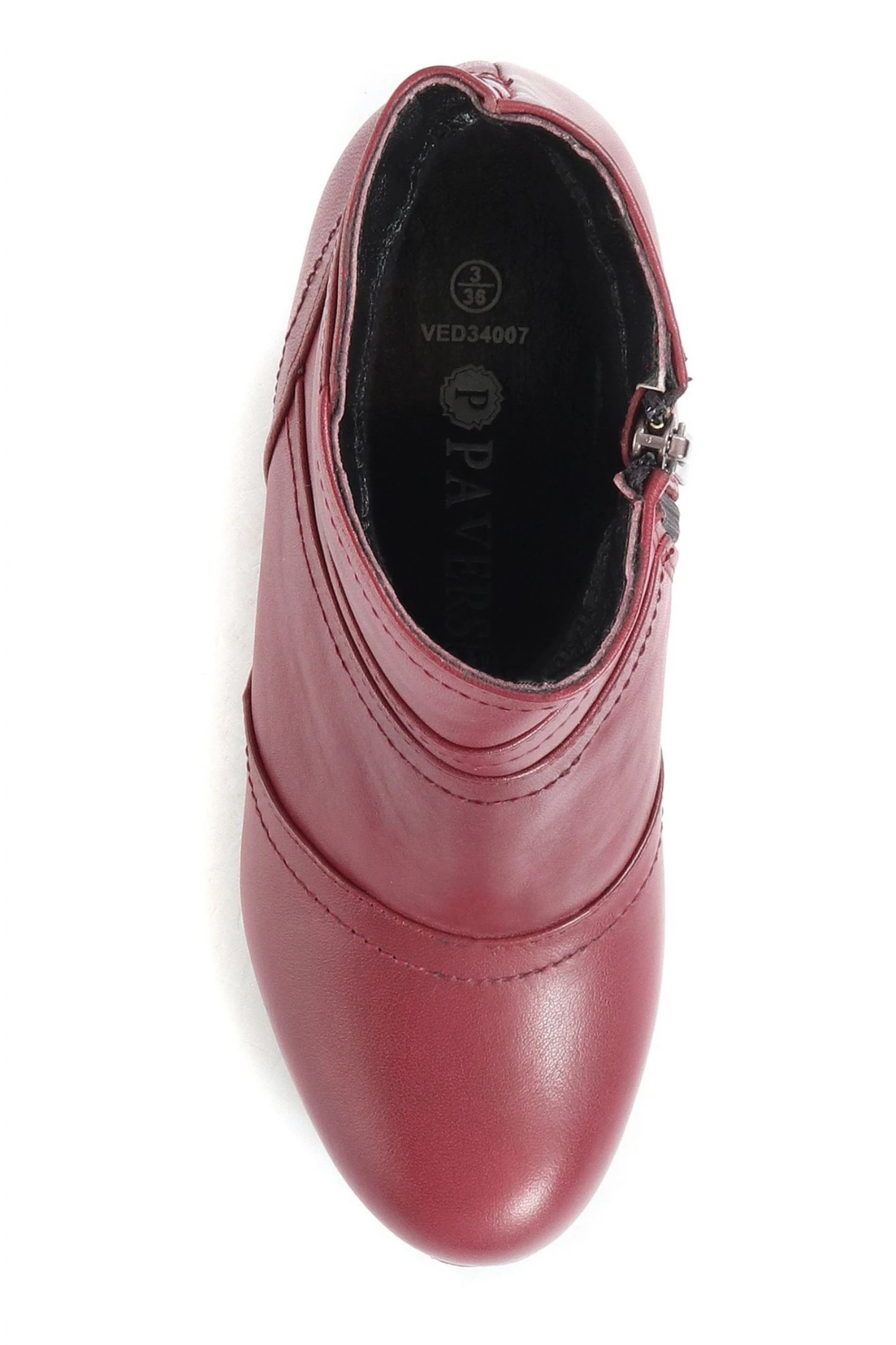Pavers Ladies Red Leather Ankle Boots 4 Pavers Ladies Red Leather Ankle Boots - Image 4