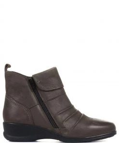 Pavers Grey Ladies Dual Zip Leather Ankle Boots