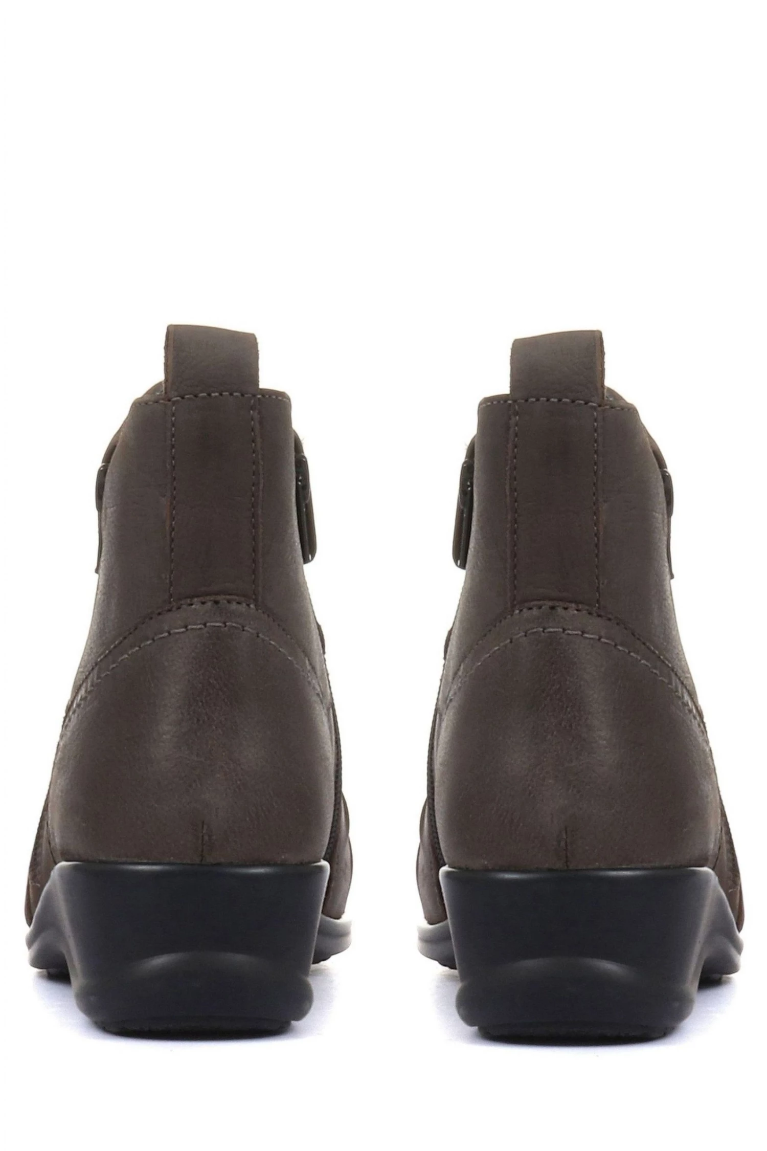 Pavers Grey Ladies Dual Zip Leather Ankle Boots 3 Pavers Grey Ladies Dual Zip Leather Ankle Boots - Image 3