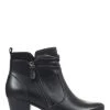 Pavers Ladies Black Low Heel Ankle Boots