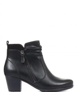 Pavers Ladies Black Low Heel Ankle Boots