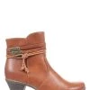 Pavers Brown Ladies Block Heeled Ankle Boots