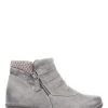 Pavers Ladies Grey Ruched Ankle Boots