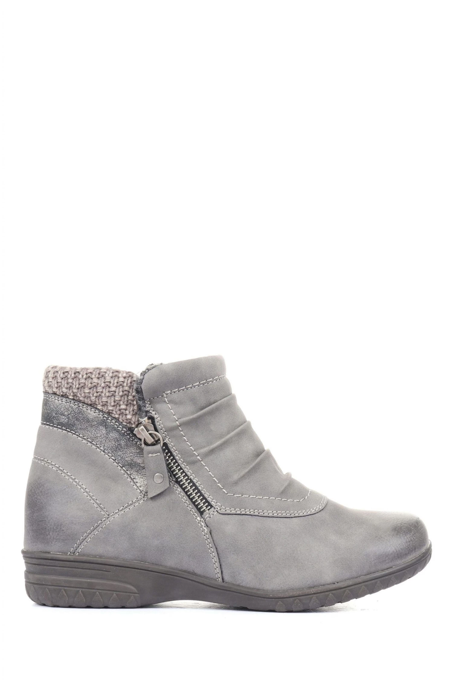 Pavers Ladies Grey Ruched Ankle Boots 1 Pavers Ladies Grey Ruched Ankle Boots