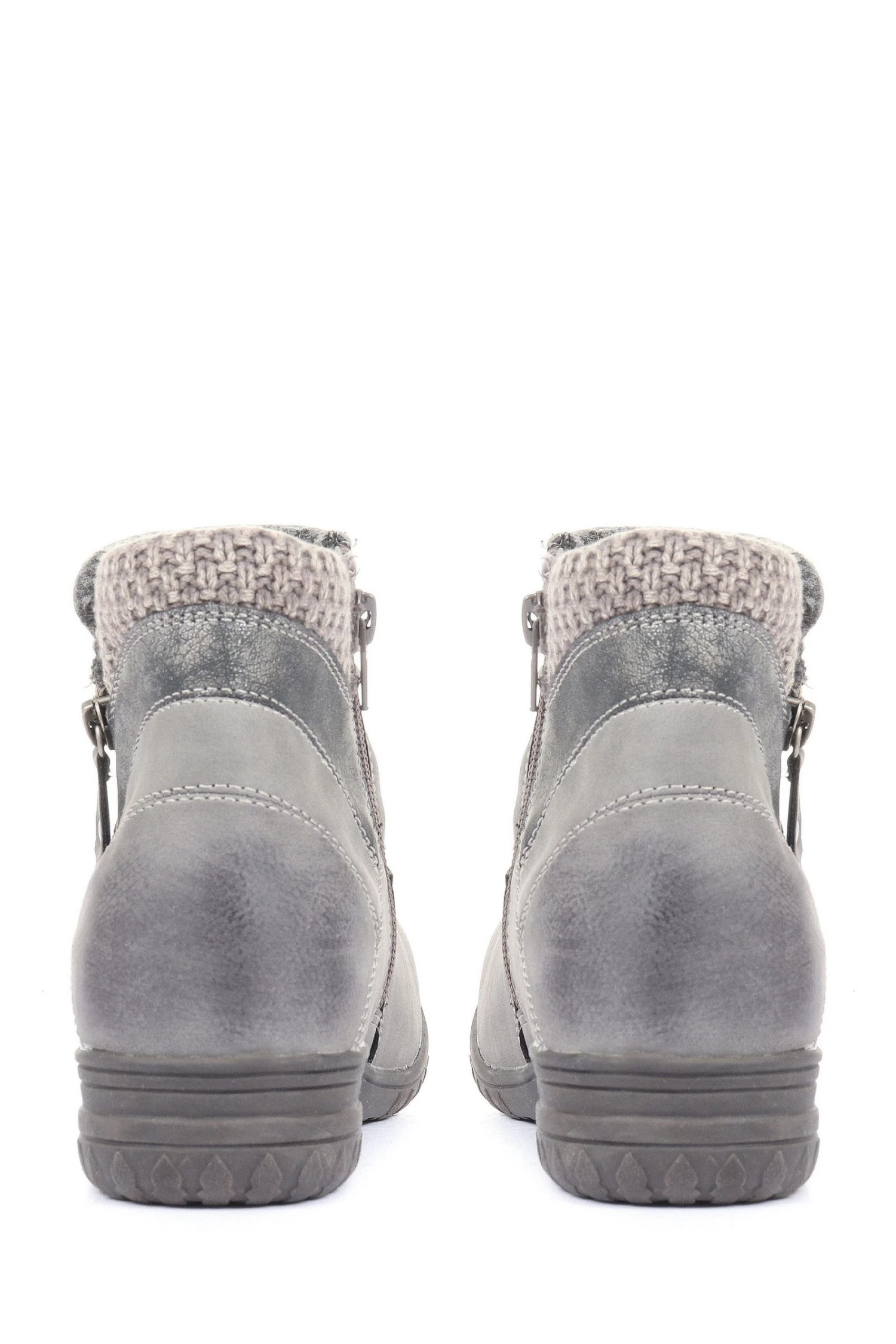 Pavers Ladies Grey Ruched Ankle Boots 3 Pavers Ladies Grey Ruched Ankle Boots - Image 3