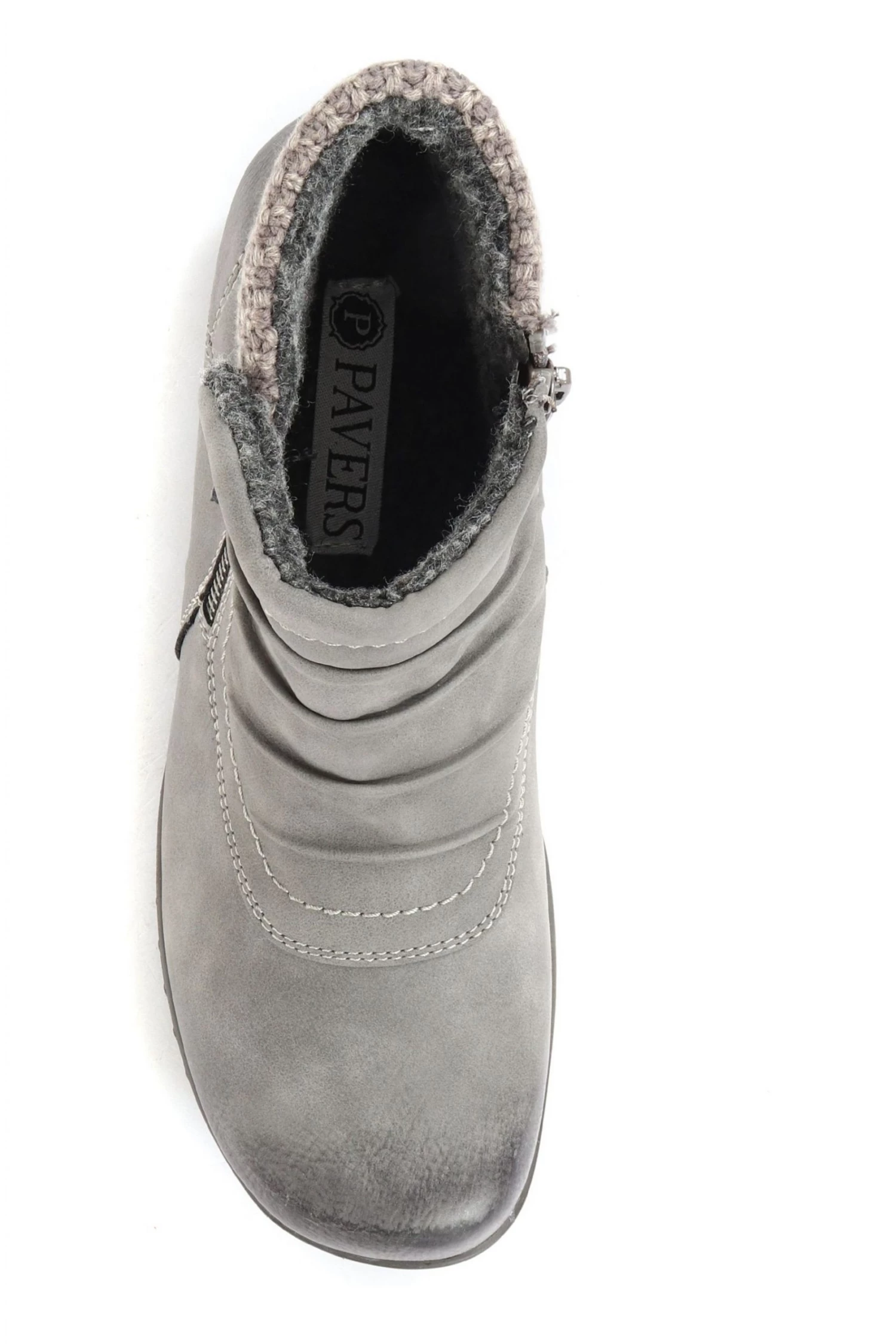 Pavers Ladies Grey Ruched Ankle Boots 4 Pavers Ladies Grey Ruched Ankle Boots - Image 4