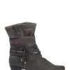 Pavers Ladies Grey Heeled Mid Calf Boots