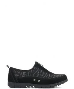 Pavers Ladies Black Lightweight Slip-On Trainers -Pavers Sales Shop unnamed file 758