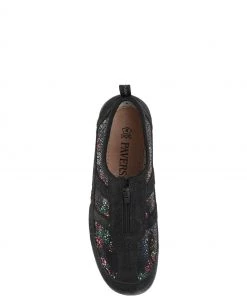 Pavers Black Floral Leather Ladies Wide Fit Trainers -Pavers Sales Shop unnamed file 768 scaled