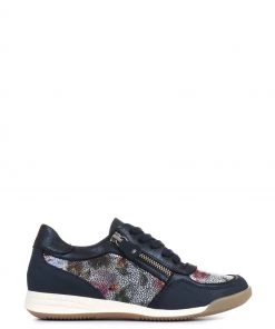 Pavers Blue Floral Print Trainers