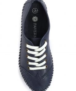 Pavers Blue Ladies Leather Lace-Up Trainers -Pavers Sales Shop unnamed file 786 scaled