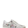 Pavers Grey Floral Print Trainers