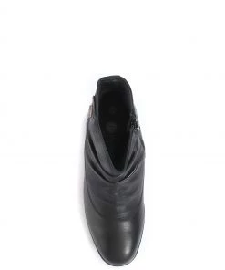 Pavers Black Ruched Ladies Leather Wide Fit Ankle Boots -Pavers Sales Shop unnamed file 81 scaled