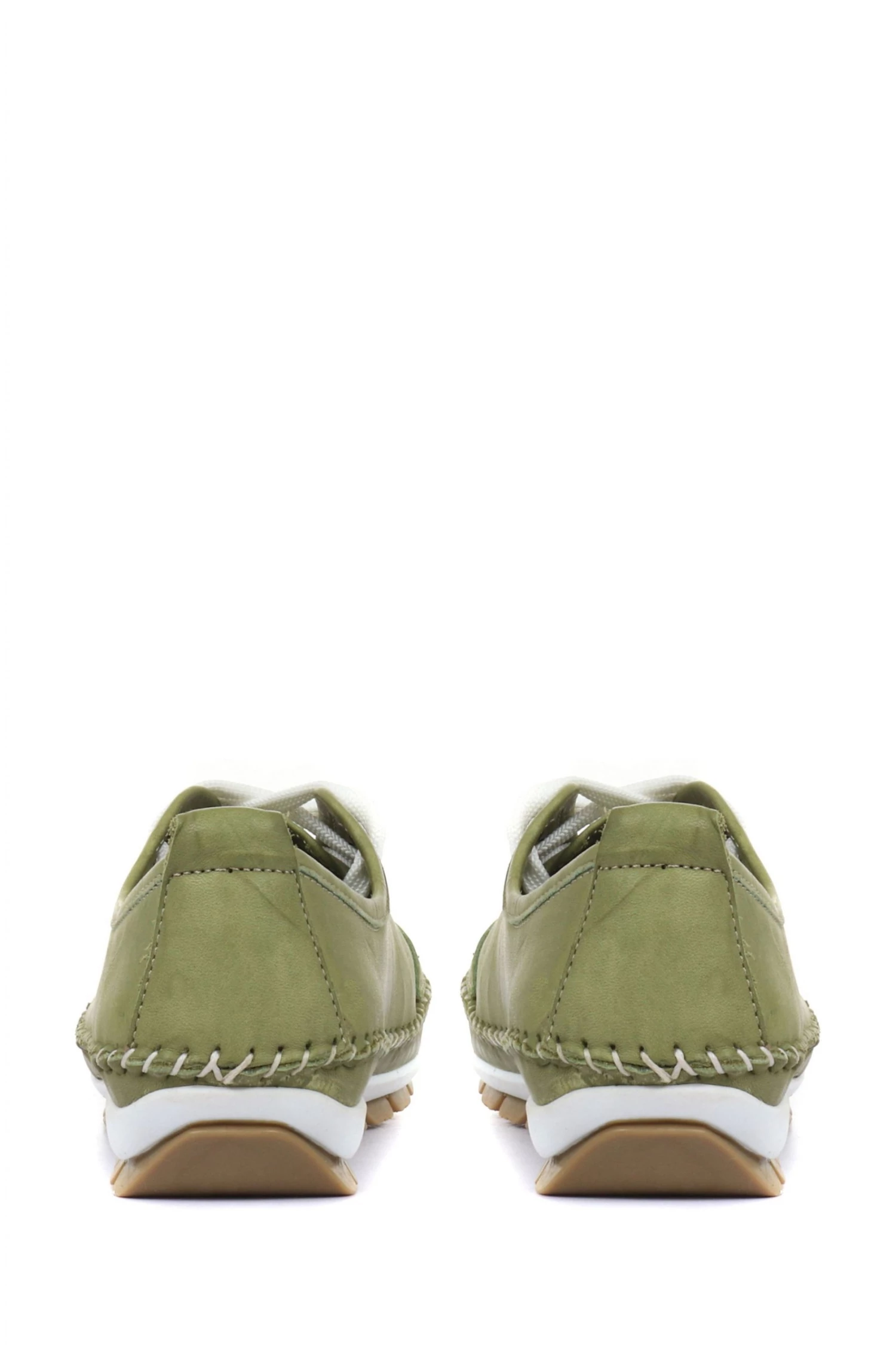 Pavers Green Ladies Leather Lace-Up Trainers 3 Pavers Green Ladies Leather Lace-Up Trainers - Image 3