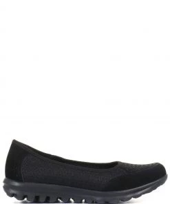 Pavers Black Ladies Lightweight Trainer Pumps