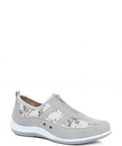 Pavers Grey Floral Leather Ladies Wide Fit Trainers -Pavers Sales Shop unnamed file 832 scaled