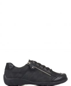 Pavers Ladies Black Casual Lace-Up Trainers