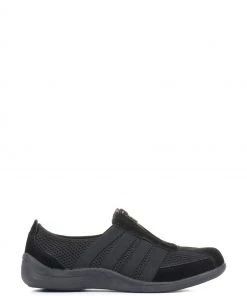 Pavers Black Ladies Casual Zip Up Trainers