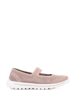 Pavers Pink Ladies Wide Fit Stretch Mary Jane Trainers