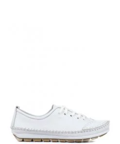Pavers White Wide Fit Leather Lace-Up Trainers -Pavers Sales Shop unnamed file 903