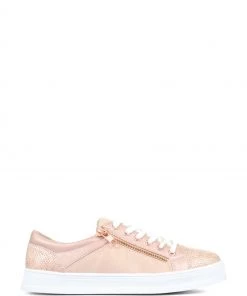 Pavers Ladies Rose Pink Lace-Up Trainers