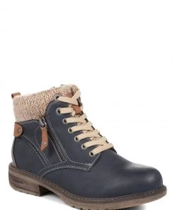 Pavers Ladies Blue Knitted Cuff Ankle Boots -Pavers Sales Shop unnamed file 92 scaled