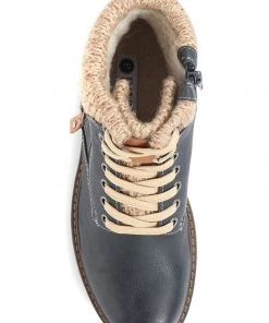 Pavers Ladies Blue Knitted Cuff Ankle Boots -Pavers Sales Shop unnamed file 93 scaled