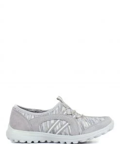 Pavers Light Grey Ladies Lightweight Slip-On Trainers