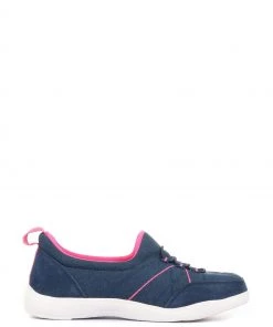 Pavers Blue Wide Fit Bungee Trainers
