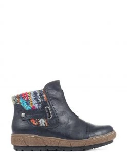 Pavers Navy Ladies Wide Fit Ankle Boots