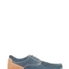 Pavers Blue Leather Casual Boat Shoes
